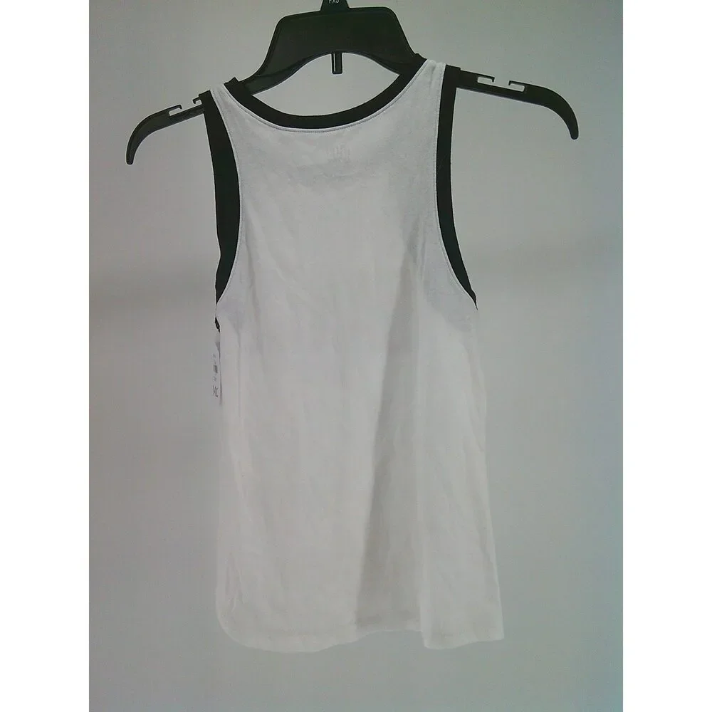 Pre-Owned Dance Tank Top Justice  Large Child White Black Ballet Jazz